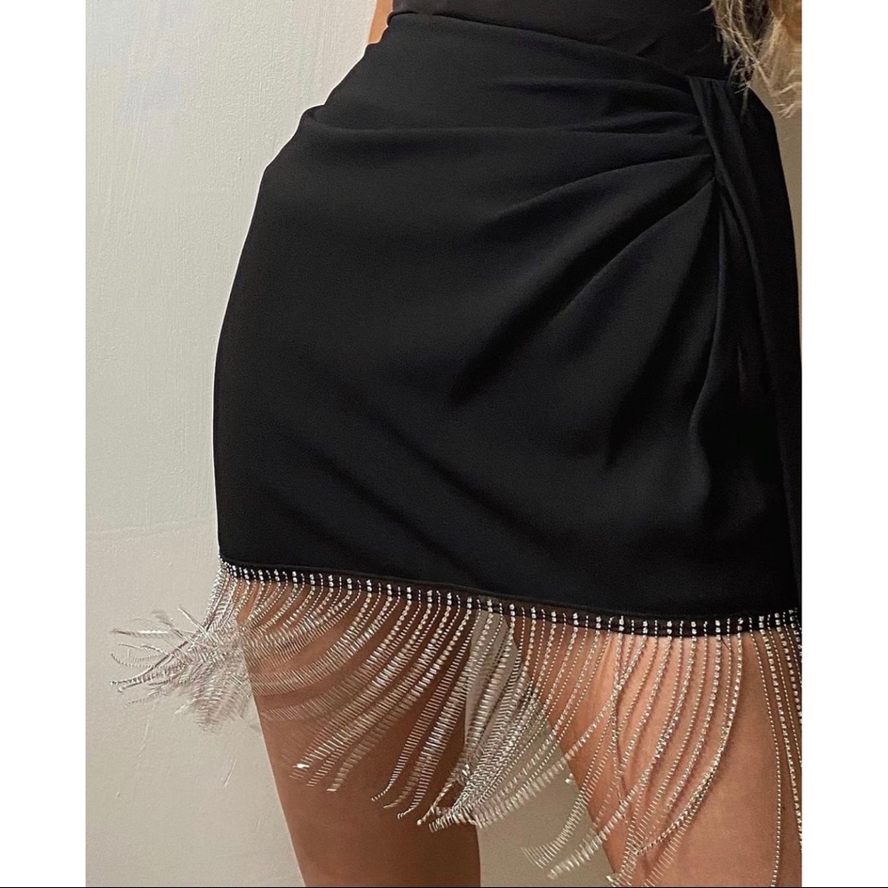 Zara Limited Edition Jewel Fringe Mini Skirt